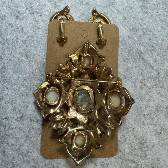 Vintage 1960s Sarah Coventry Remembrance Brooch/Enhancer Pendant & Earrings Set - Picture 4 of 7